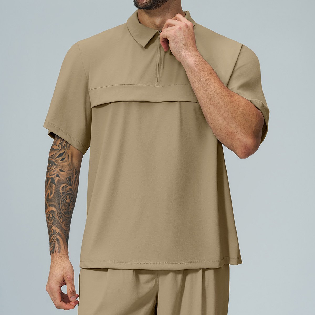 Men’s Zip-Up Activewear Polo Shirt – Soft Casual Sports Top from Activewear Supplier China