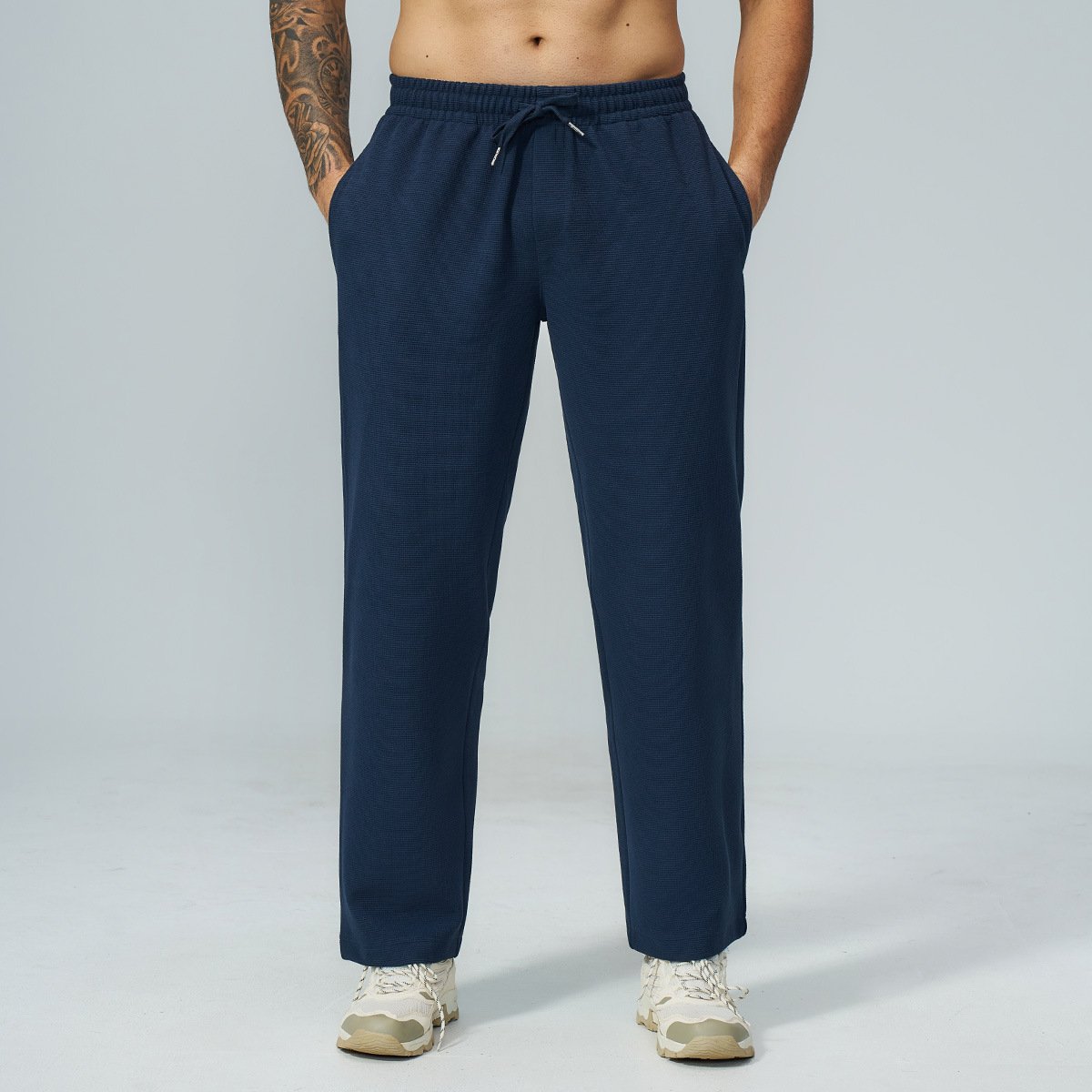 Men’s Waffle Sports Pants – Custom Logo Activewear for Hiking, Travel & Everyday Wear