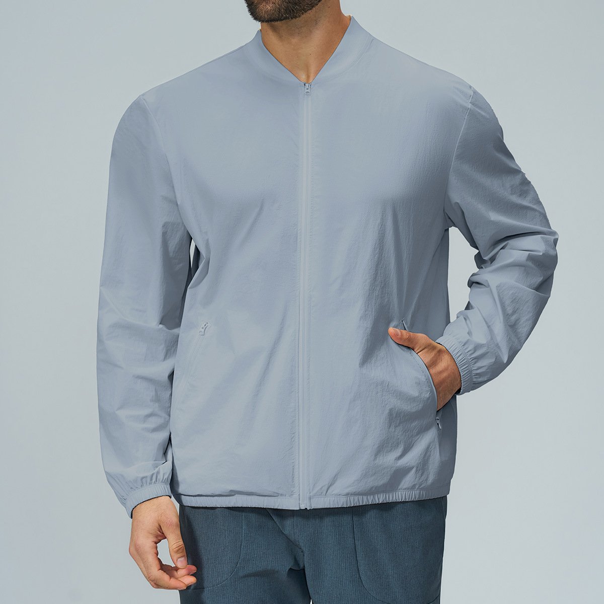 Men’s Stand Collar Zip-Up Sports Jacket – Low MOQ Activewear Manufacturer Style