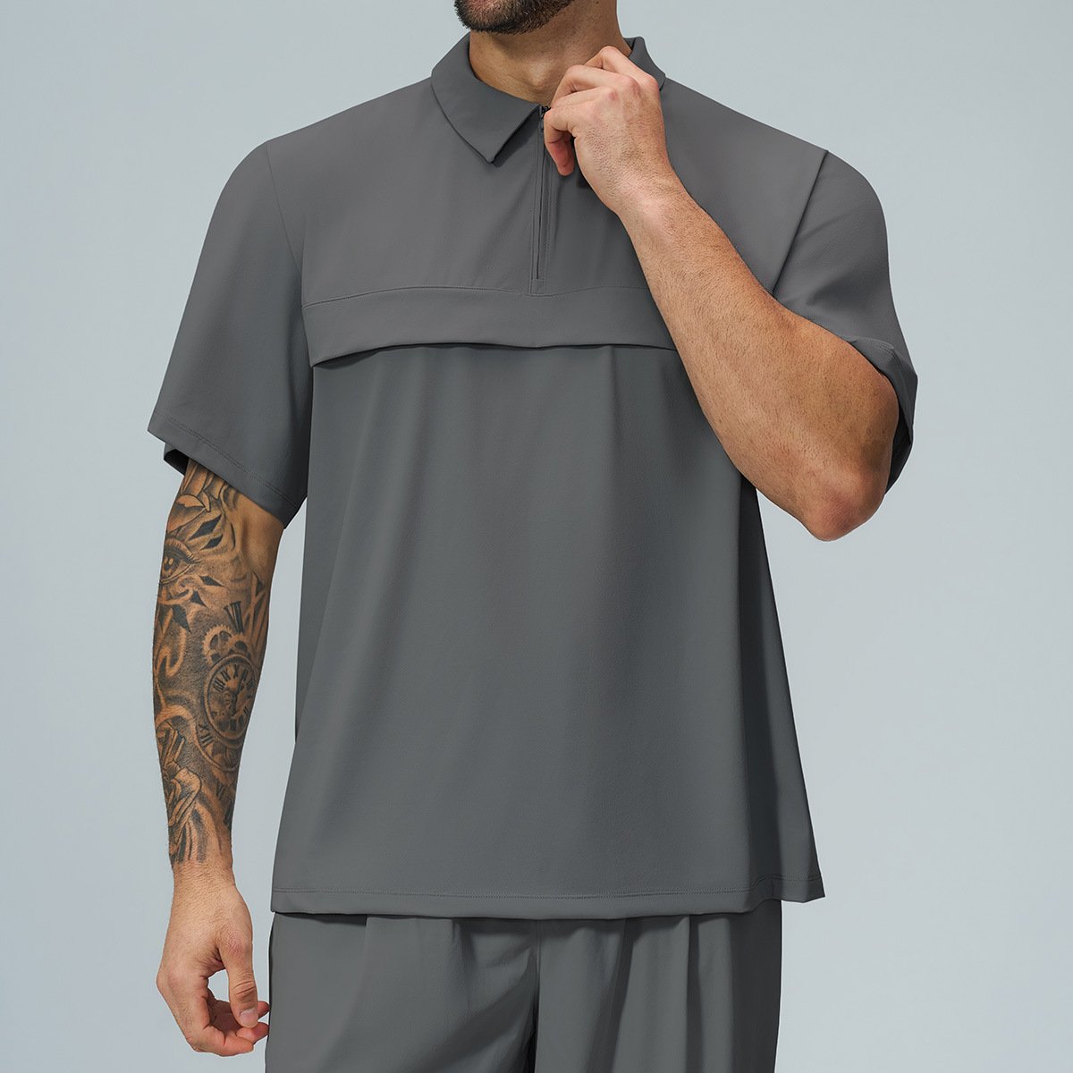 Men’s Zip-Up Activewear Polo Shirt – Soft Casual Sports Top from Activewear Supplier China