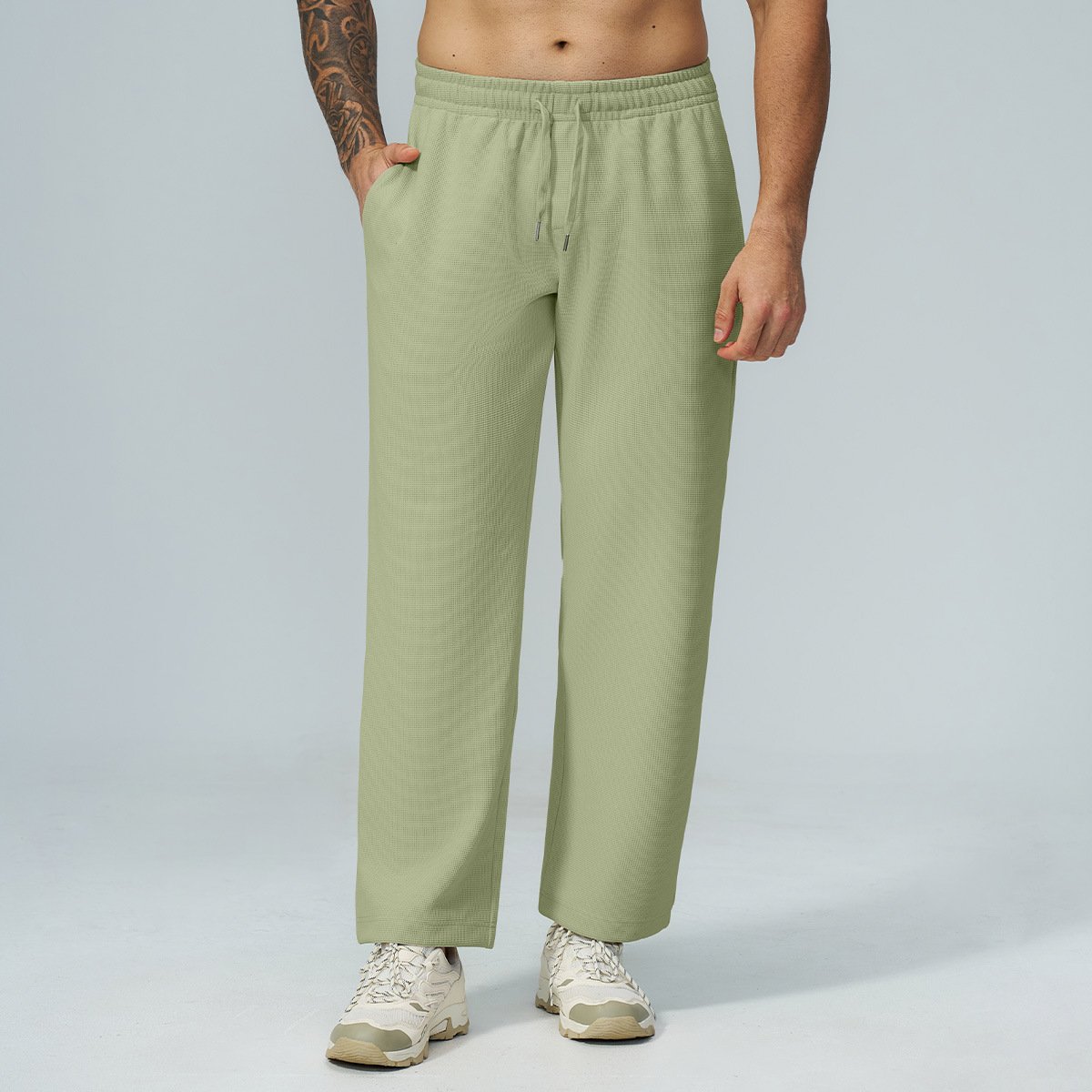 Men’s Waffle Sports Pants – Custom Logo Activewear for Hiking, Travel & Everyday Wear