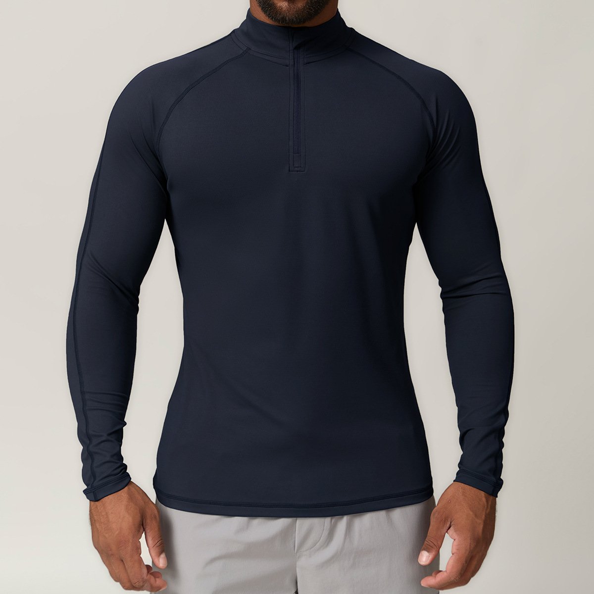 Men’s Zip Sports Long Sleeve Shirt – Custom Activewear for Gym, Running & Commuting