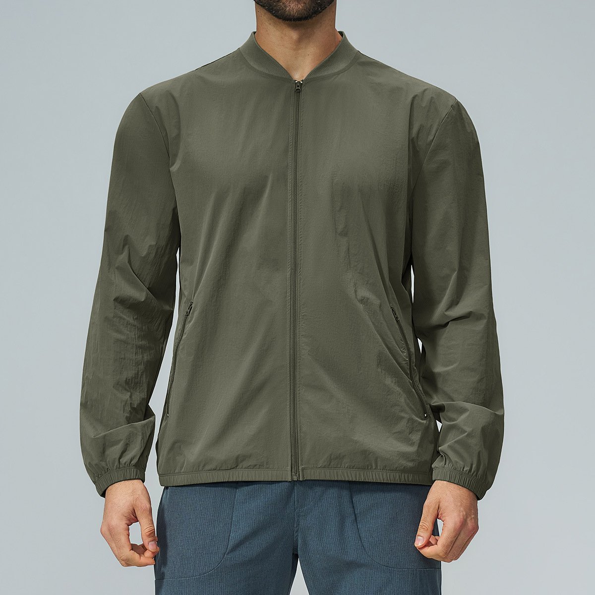 Men’s Stand Collar Zip-Up Sports Jacket – Low MOQ Activewear Manufacturer Style
