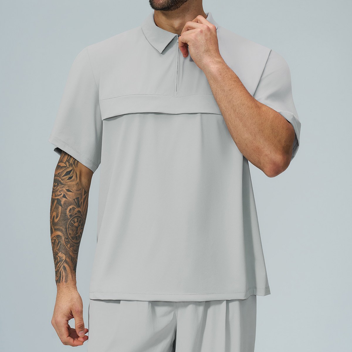 Men’s Zip-Up Activewear Polo Shirt – Soft Casual Sports Top from Activewear Supplier China