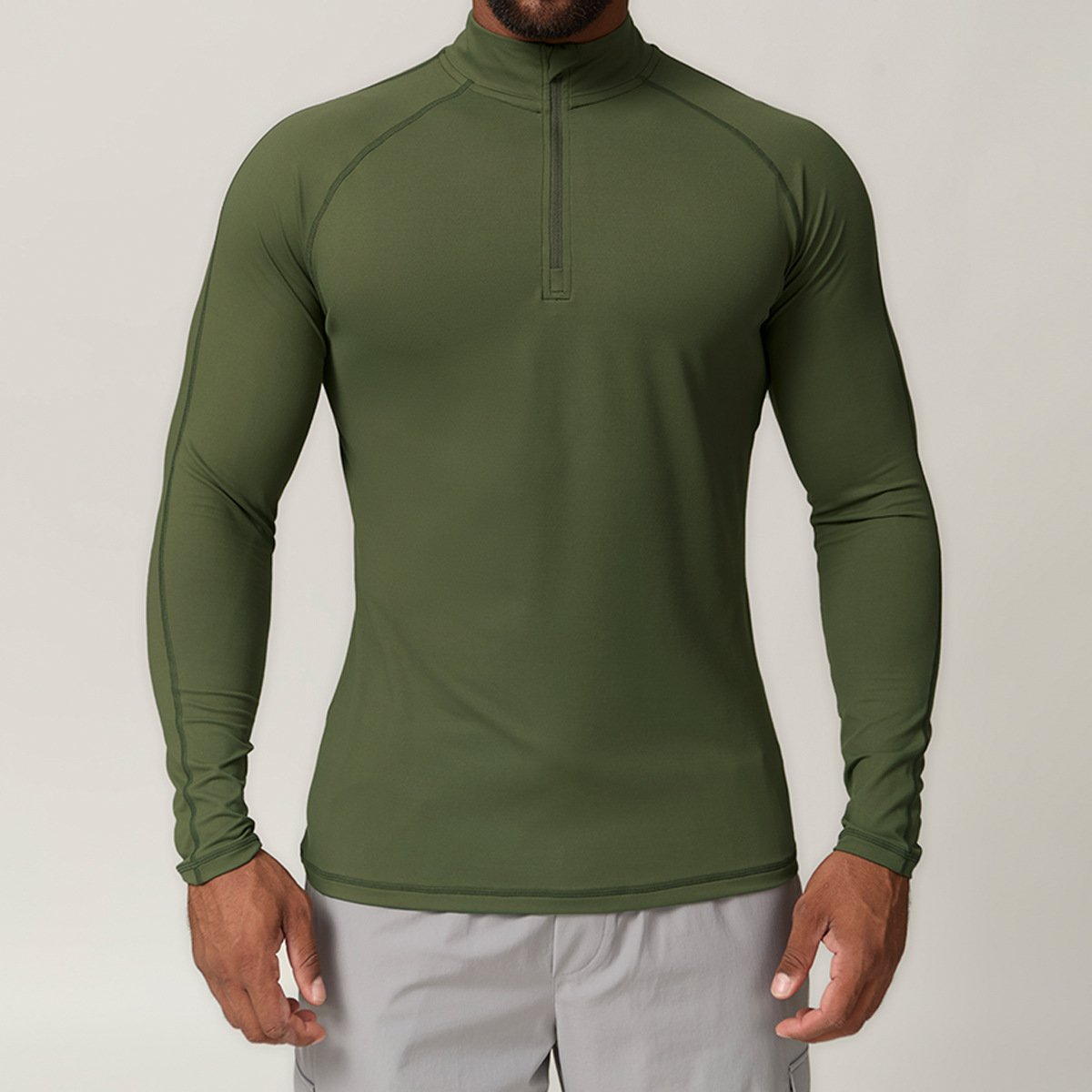 Men’s Zip Sports Long Sleeve Shirt – Custom Activewear for Gym, Running & Commuting