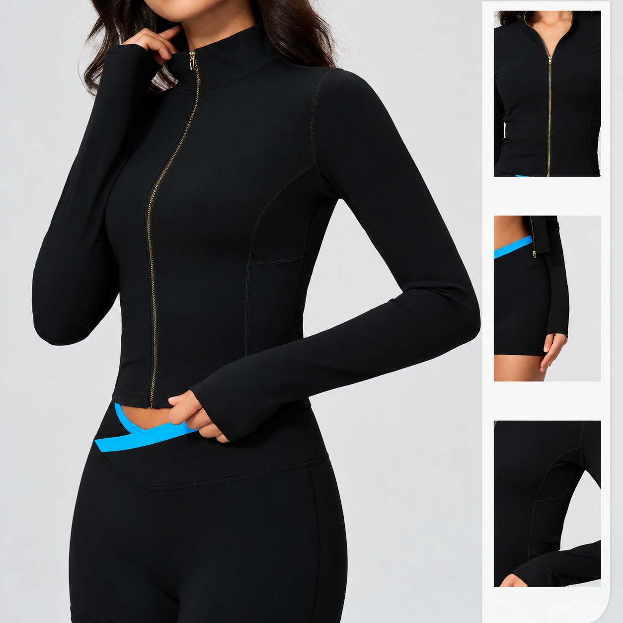 Fabrics For Yoga Trademark Sportswear Manufacturer Bulk 4-Way Stretch Jacket