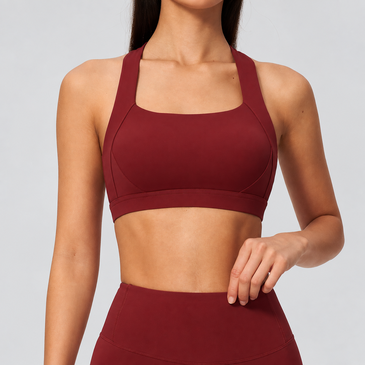 Yoga Wear For Startup Brands Custom Logo Yoga Wear Fitness Apparel Manufacturers Racerback Sports Br...