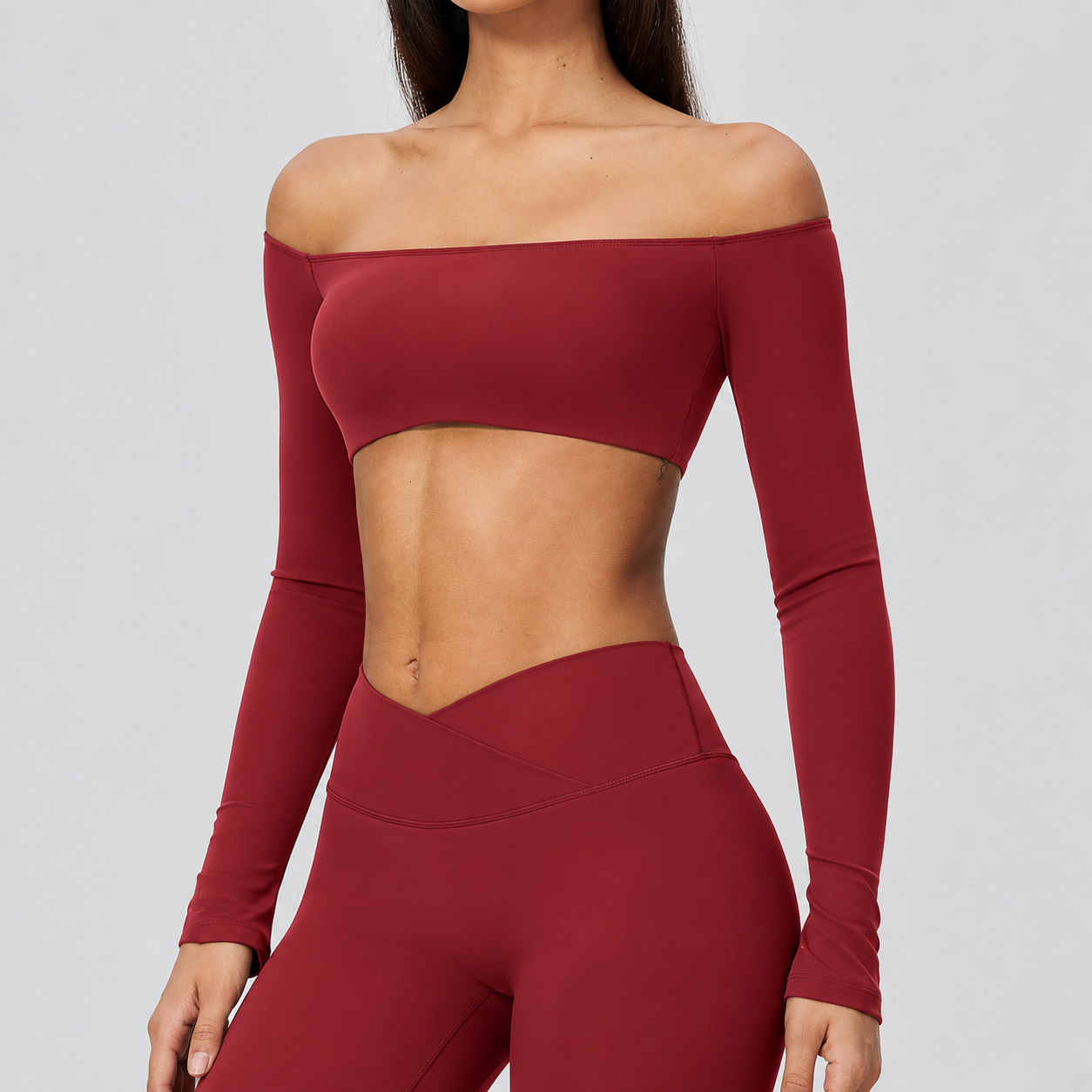 Boutique Activewear Unique Sportswear Wholesale Clothing Supplier Long Sleeve Crop Tops