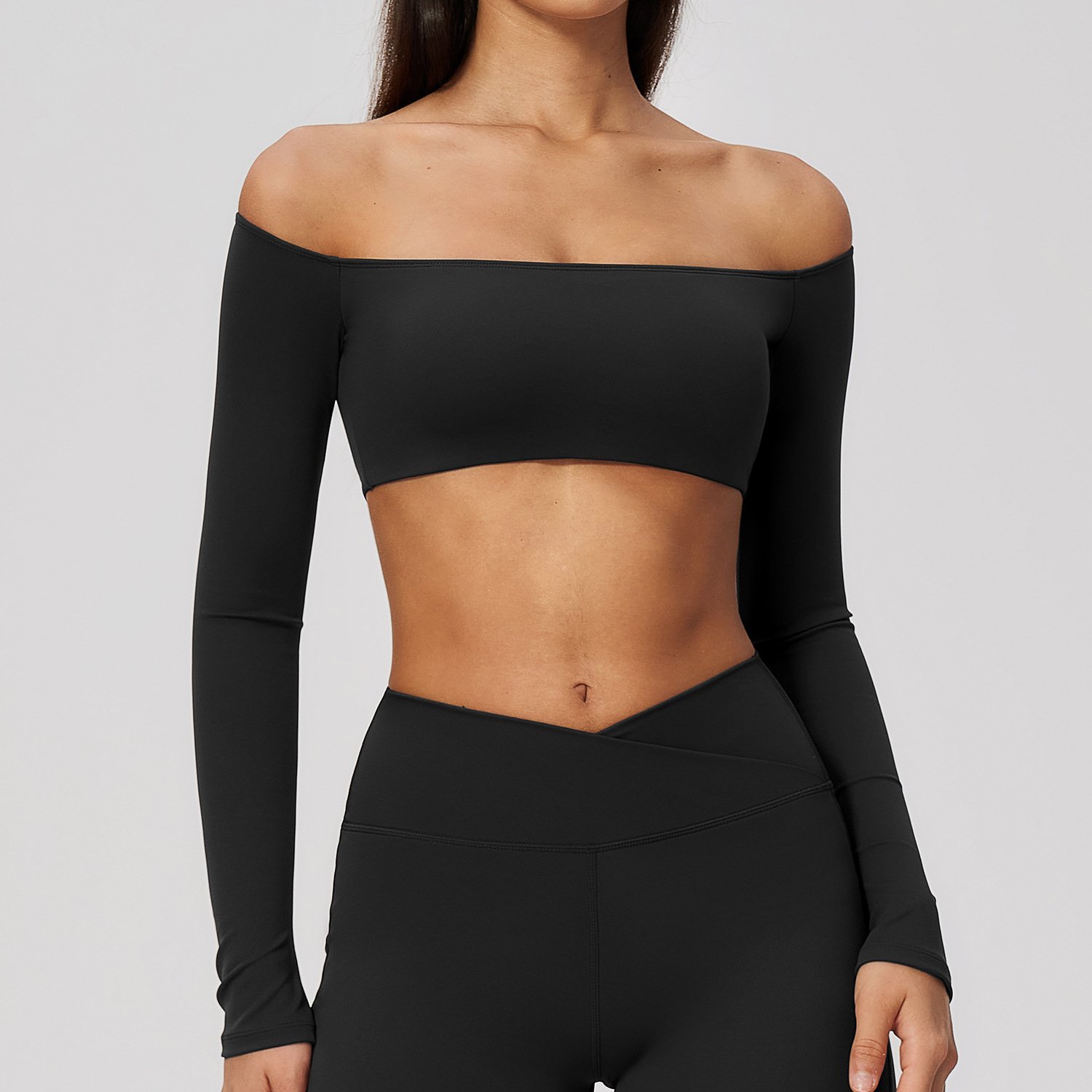 Boutique Activewear Unique Sportswear Wholesale Clothing Supplier Long Sleeve Crop Tops
