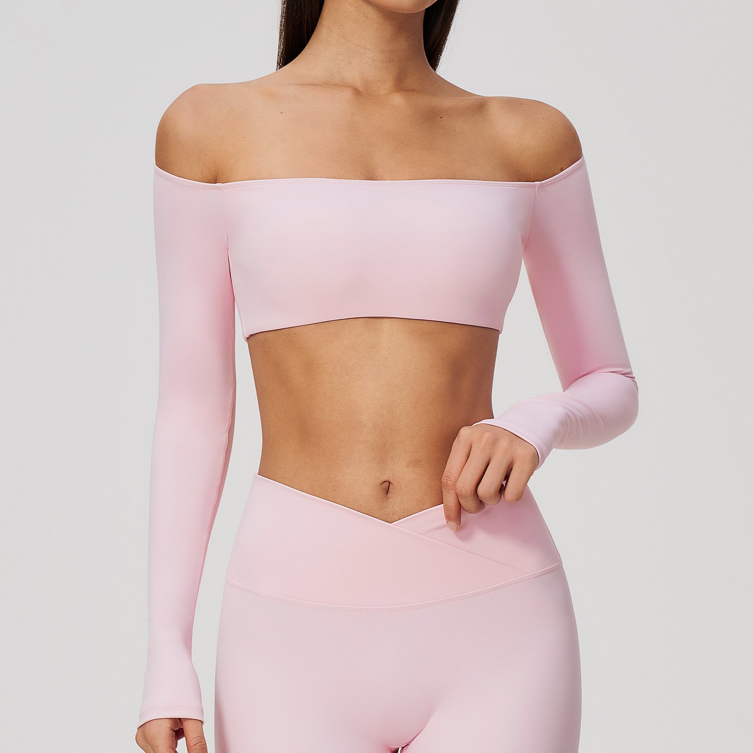 Boutique Activewear Unique Sportswear Wholesale Clothing Supplier Long Sleeve Crop Tops