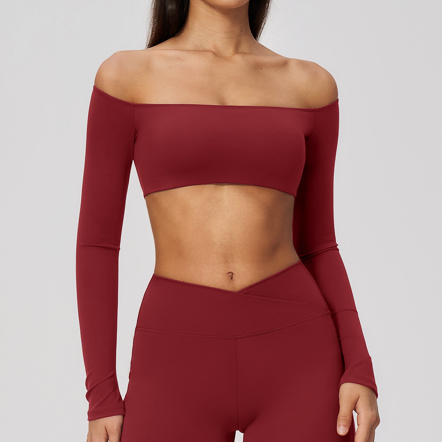 Boutique Activewear Unique Sportswear Wholesale Clothing Supplier Long Sleeve Crop Tops