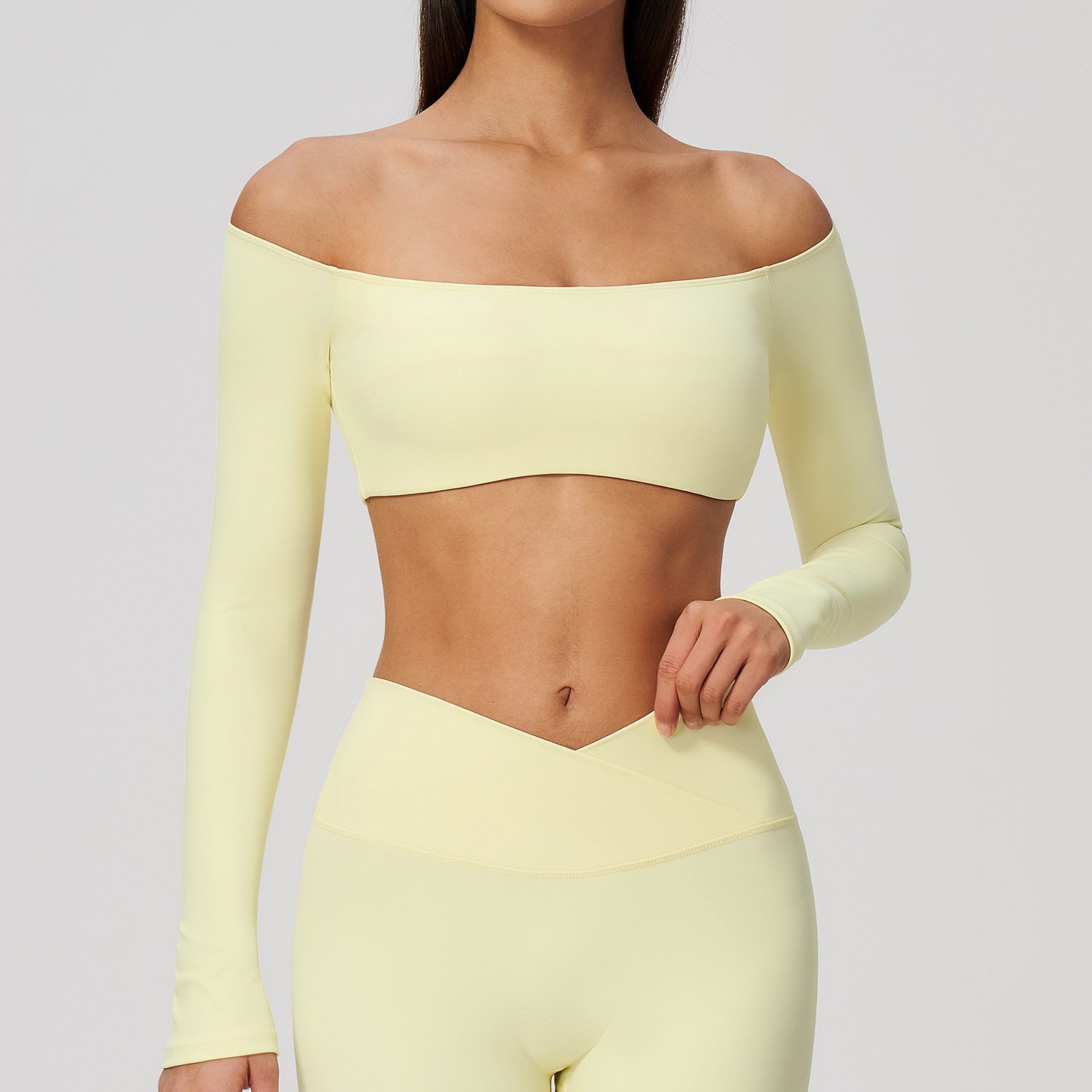 Boutique Activewear Unique Sportswear Wholesale Clothing Supplier Long Sleeve Crop Tops