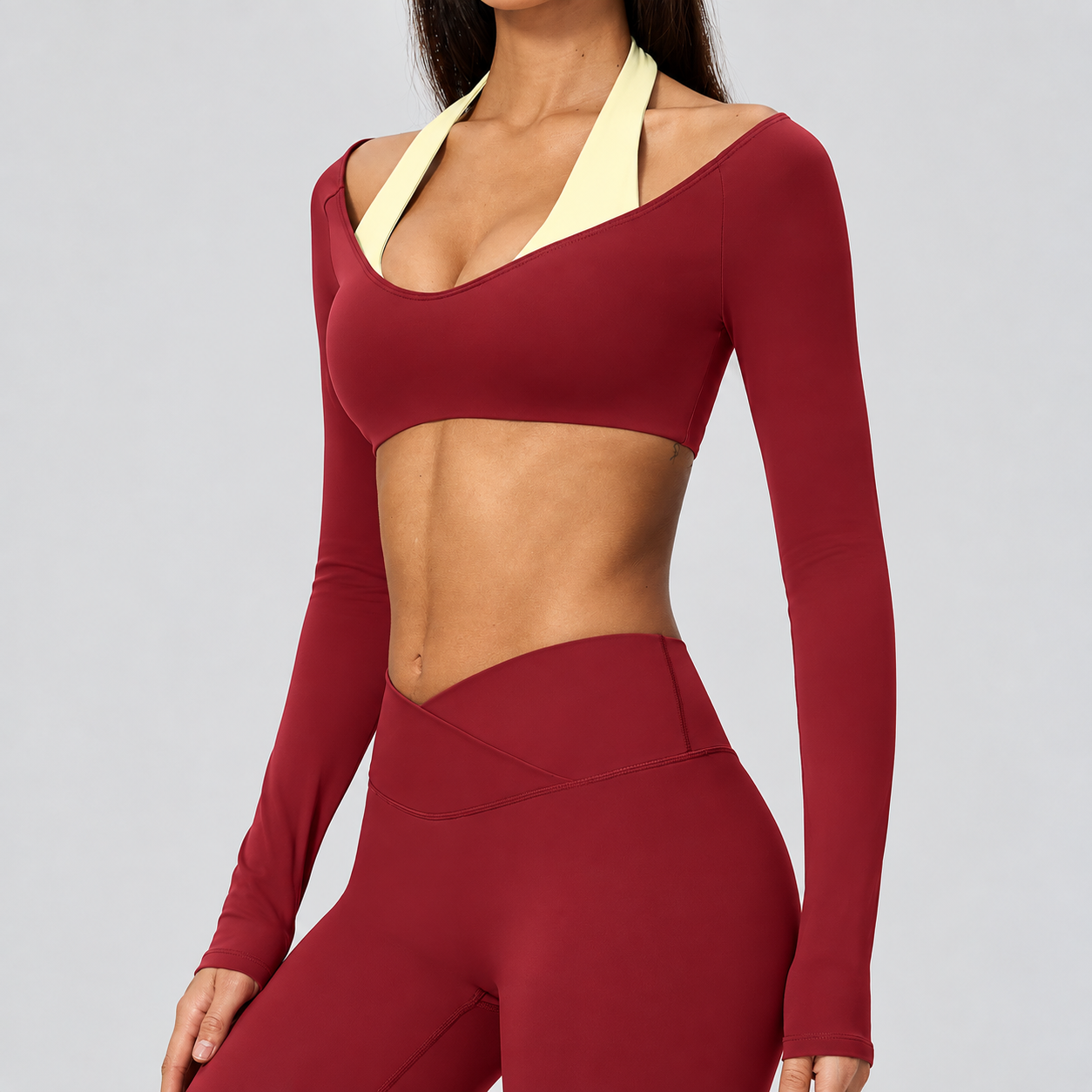 Wholesale Yoga Wear Trademark Sportswear Yoga Clothing Manufacturer Long Sleeve Yoga Tops T-Shirt