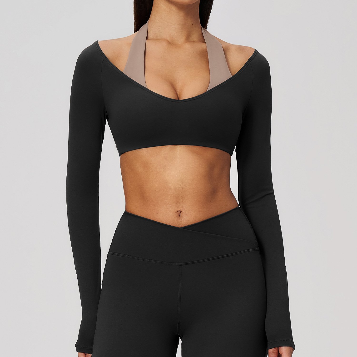 Wholesale Yoga Wear Trademark Sportswear Yoga Clothing Manufacturer Long Sleeve Yoga Tops T-Shirt