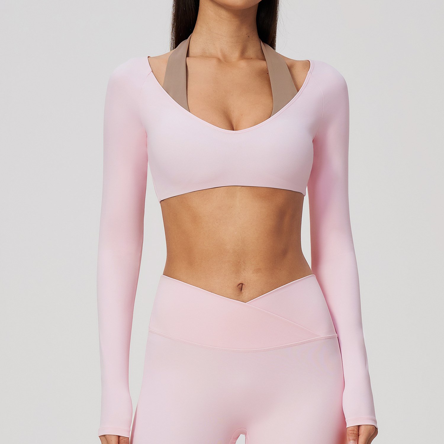 Wholesale Yoga Wear Trademark Sportswear Yoga Clothing Manufacturer Long Sleeve Yoga Tops T-Shirt