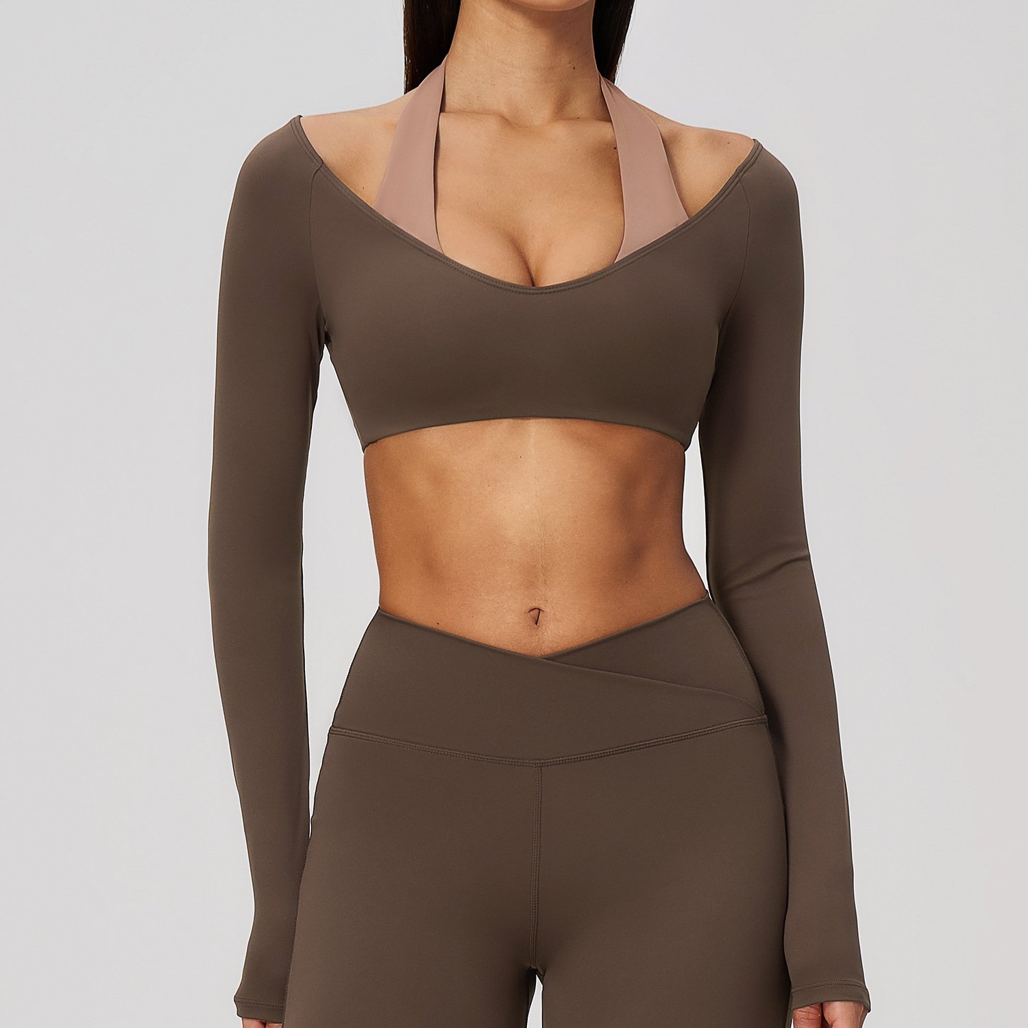 Wholesale Yoga Wear Trademark Sportswear Yoga Clothing Manufacturer Long Sleeve Yoga Tops T-Shirt