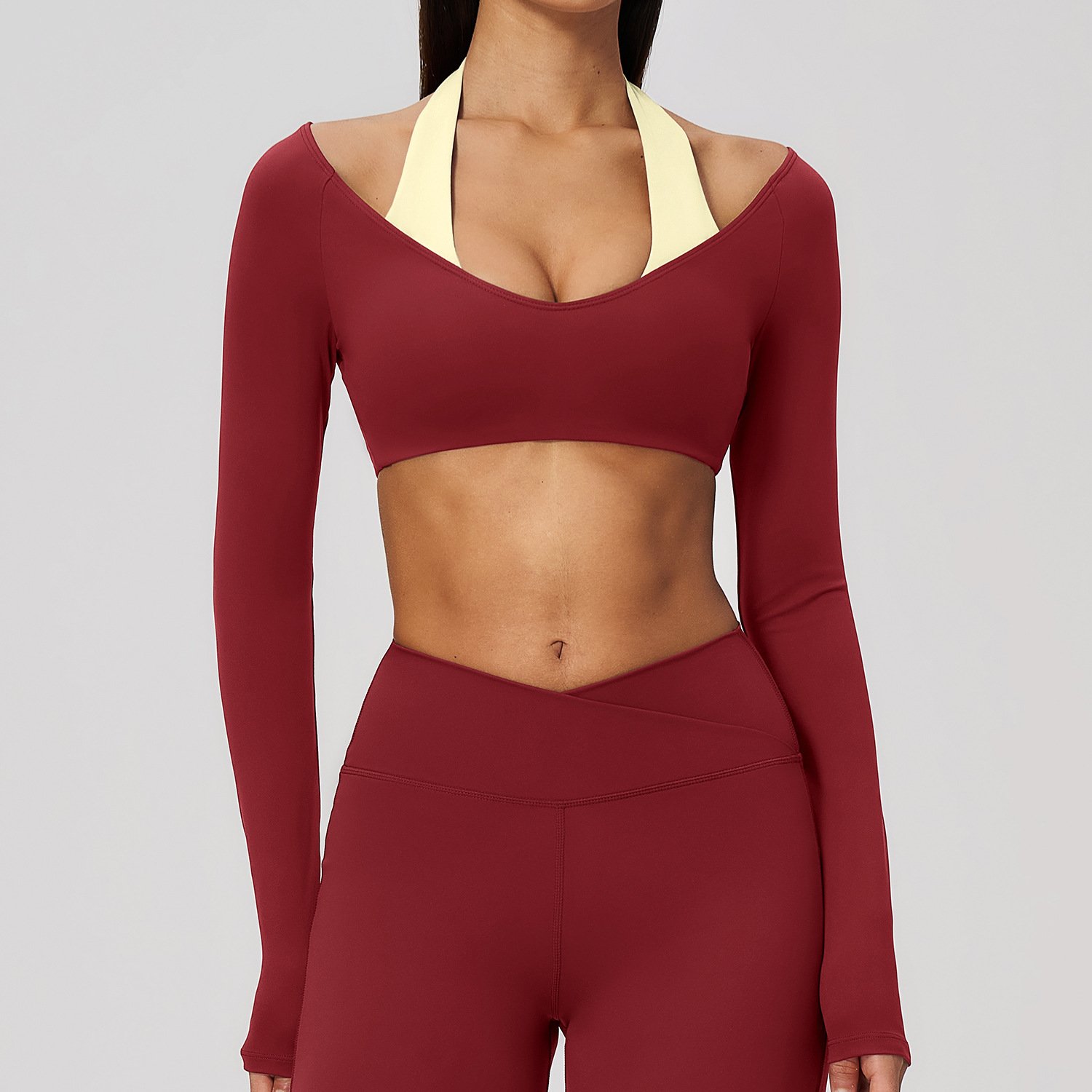 Wholesale Yoga Wear Trademark Sportswear Yoga Clothing Manufacturer Long Sleeve Yoga Tops T-Shirt