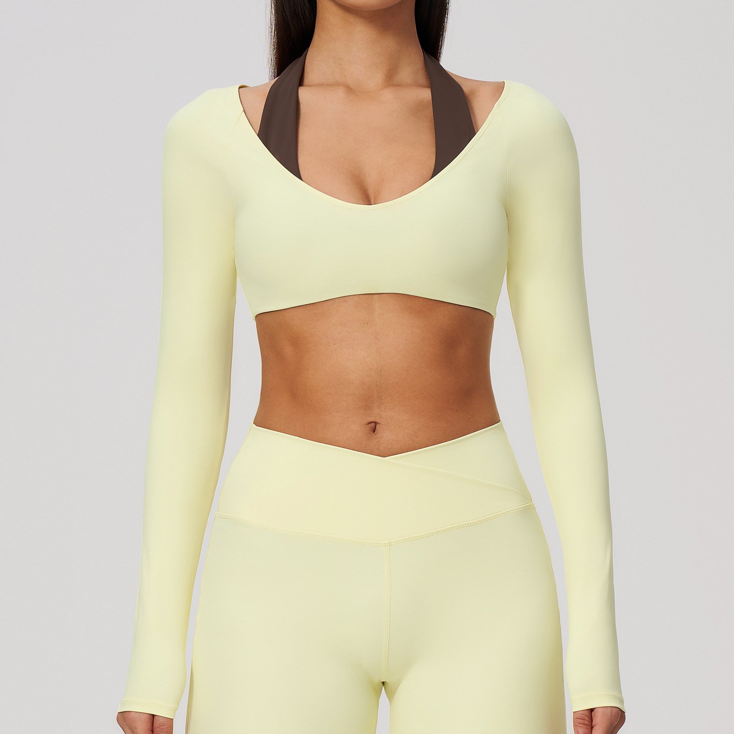 Wholesale Yoga Wear Trademark Sportswear Yoga Clothing Manufacturer Long Sleeve Yoga Tops T-Shirt